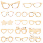 17pcs Wooden Eyeglasses Charms for DIY Jewelry Making