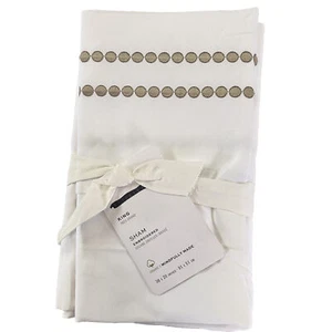 Pottery Scheune Pearl Dot King Sham einfach taupe weiß Bio Baumwolle - Bild 1 von 3