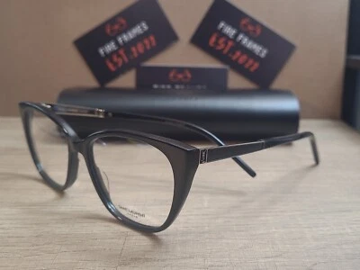 Saint Laurent SL M72 001 Black/Silver Cat-Eye Eyeglasses Frames 54-16-145 - Image 1 of 4
