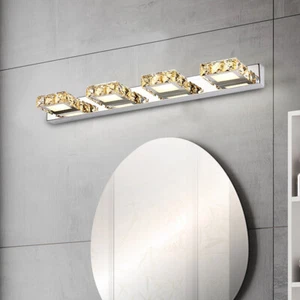 Modern LED Bathroom Lighting Crystal Mirror Front Vanity Light Make-up Wall Lamp - Picture 1 of 14