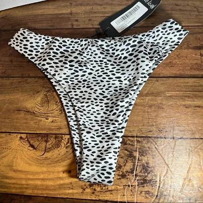 Nasty Gal - Spot Me - Pantalones de bikini de pierna alta talla 6 NUEVO Animal Print Cheeky Foto 1 de 4