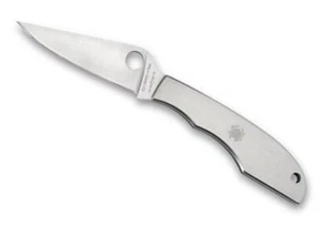Spyderco Grasshopper Slipjoint Knife C138P Satin PlainEdge Blade Stainless Steel - Picture 1 of 2
