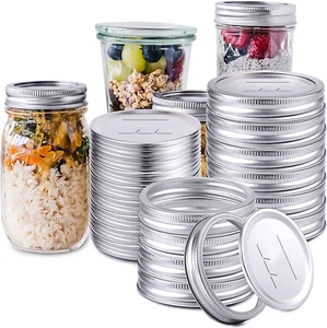 48Pcs Mason Jar Lids and Rings Regular Mouth, 24 Set Premium Canning Lids with B - Picture 1 of 12