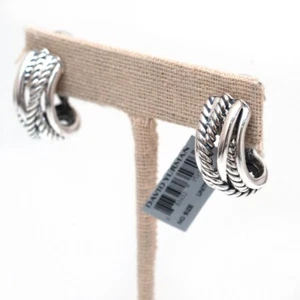 Nuovi orecchini DAVID YURMAN argento sterling 8 mm audaci crossover gamberetti - Foto 1 di 10