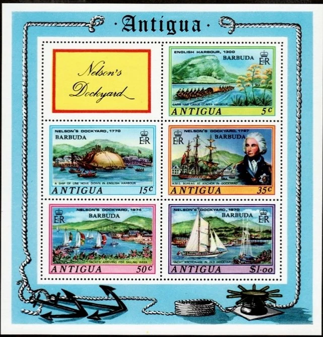 Barbuda #SGMS222 MNH S/S 1975 Nelson Dockyard Boreas Carib Yacht [208a] - Image 1 of 1