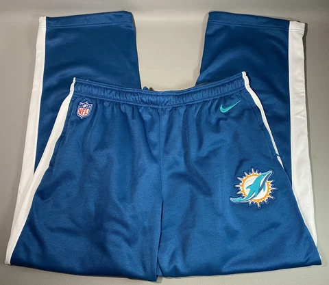 Nike Miami Dolphins On Field Apparel Therma Fit Joggers Men's 2XL Blue *MINT* Cover