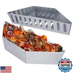 Charcoal Basket, 2 pcs Stainless Steel Char Holder, Thickening BBQ Accessries - Picture 1 of 5
