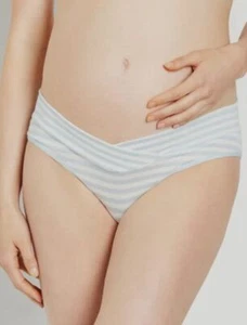 $17 Motherhood Maternity Women's Blue Striped Bikini Brief Panty Size Large - Picture 1 of 2