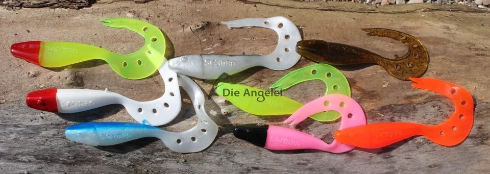 Delalande Sandra, Gummifisch, 2 Größen, 9 cm (2 Stück)12 cm (1 Stück), 8 Farben - Bild 1 von 1