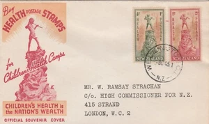 1945 NZ Health SG 665/66 FDC Wellington to London - Picture 1 of 2