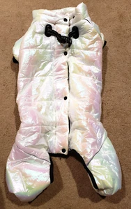Abrigo blanco iridiscente XXL hinchado para perro - Imagen 1 de 7