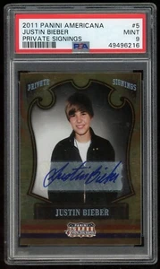 Justin Bieber 2011 Panini Americana Autograph Auto /299 PSA 9 - Picture 1 of 2