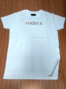 Siksilk Elegance Dual Logo Zip Tee White - Size Medium - Picture 1 of 1