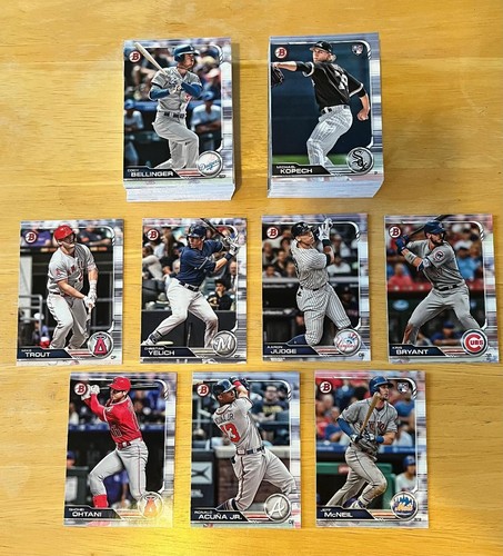 2019 Bowman Baseball Complete Base Paper Set. Cards 1-100. Trout | eBay