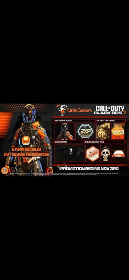 CALL OF DUTY BLACK OPS 7 BO7 LITTLE CAESARS PROMOTION CODE