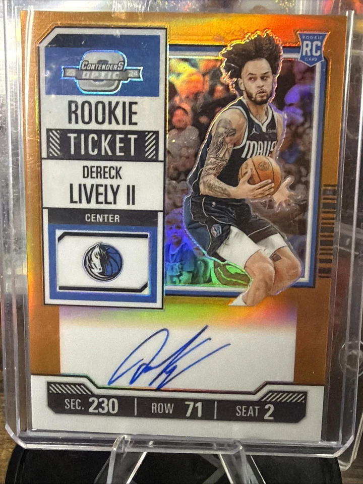 2023 PANINI CONTENDERS OPTIC 114 DERECK LIVELY II AUTOGRAPH-ORANGE /25 - Image 1 of 3