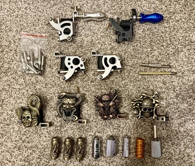 Mixed Lot of Misc Tattoo Machines & Accessories (8) Coil Machine Parts Grips Etc - Image 1 of 4
