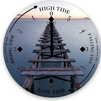 Reloj de marea reloj de pared de madera alimentado por batería 12 pulgadas silencioso Foto 1 de 4