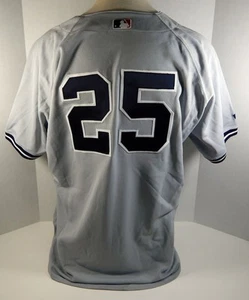 New York Yankees Jason Giambi #25 Authentic Grey Jersey Russell Athletic 52 88 - Picture 1 of 6