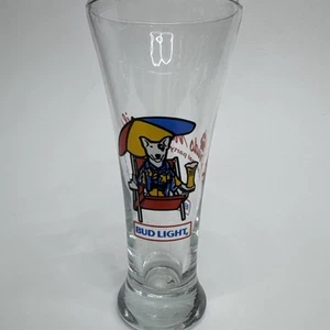 Vintage Spuds Mackenzie Bud Light 1987 Fluted Pilsner Beer Glass - Picture 1 of 3