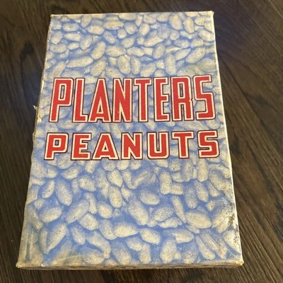 Caja de exhibición de cartón vintage Planters Peanut Mr Peanut roja blanca y azul Foto 1 de 4