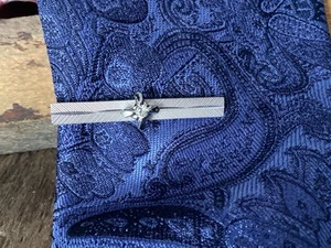 Vintage Crystal Accent Stone Skinny Tie Clip Clasp - Picture 1 of 4