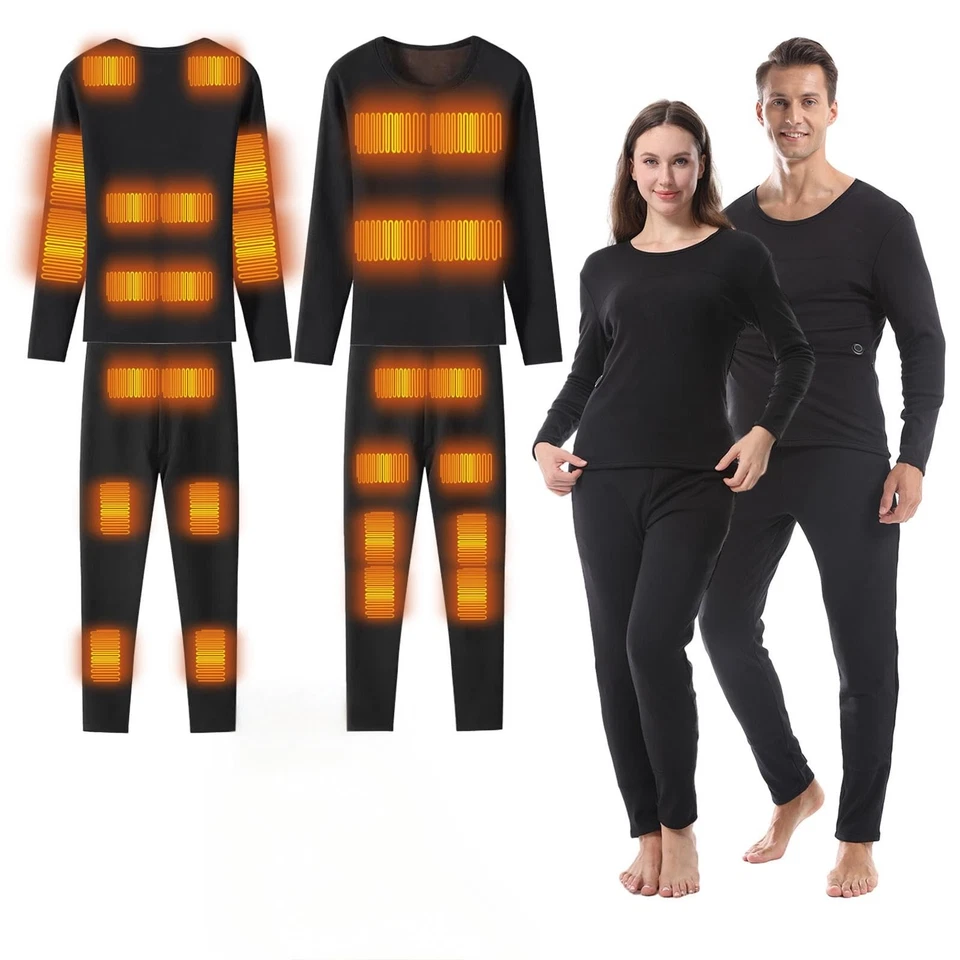 Juego de ropa interior térmica térmica de grafeno 20 zonas de calefacción, forrada de vellón suave, AP... Foto 1 de 4