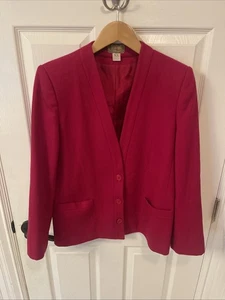 Chaqueta Blazer De Colección Saville Mezcla de Lana Roja Talla 10 Forrada 3 Botones Almohadillas para el Hombro - Imagen 1 de 7