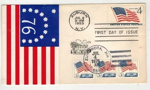 1959 AUBURN NY OLD GLORY 49 STAR FLAG 1132 FDC DUAL CANCEL ZUMBROTA MINNESOTA - Picture 1 of 1