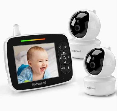 Kidsneed Baby Monitor with 2 Cameras - 3.5 Inch Video Baby Monitor with Remote - Image 1 of 4