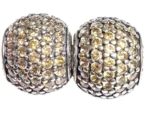 (PAIR) Pandora Pave Lights Bead with Golden Yellow Zirconia - 791051FCZ - Picture 1 of 5