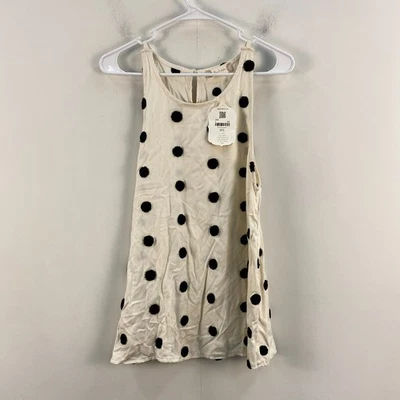 Camiseta sin mangas Altar'd State para mujer blanca mediana negra bordada lunares tejida 8197 Foto 1 de 4