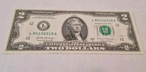 2018 Year Note Two Dollar Bill 2017A L84102018A Fancy Serial# - Picture 1 of 6