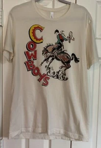 1950s Style Cowboys graphic Tee shirt Size Large - Picture 1 of 7