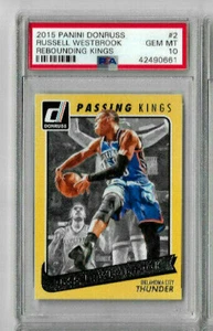 2015 Panini Donruss Russell Westbrook Rebounding Kings PSA 10 - Picture 1 of 2