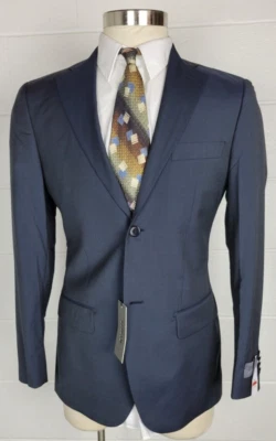 NUEVO CON ETIQUETAS Lubiam Studio Hombres Azul Marino Rayas Blazer Traje Chaqueta Reda Super 130s 36R Foto 1 de 4