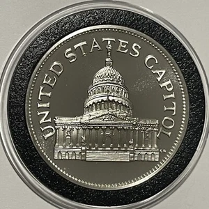 United States Capital Hill Rare Sterling Silver Collector Proof Coin Round Medal - Picture 1 of 16