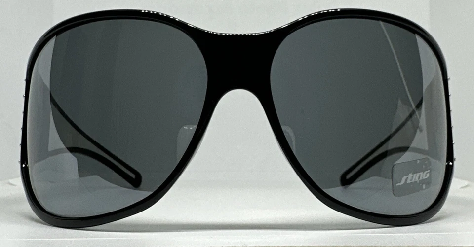 NEW Vintage STING SS 6299 Shield Sunglasses  Italy Oversized Shades Black /Clear - Image 1 of 4