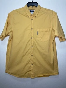 Columbia Sportswear Co Short Sleeve Yellow Button Down Shirt Mens Size XL - Picture 1 of 3