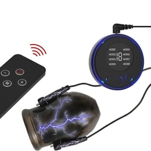 Estirador de pene eléctrico para hombre E-Stim potenciador bola-escroto-anillo-retraso eyaculación - Imagen 1 de 29