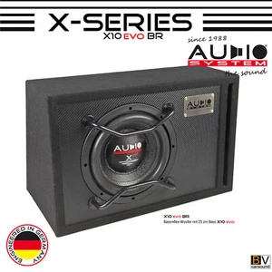 Subwoofer AUDIO SYSTEM X10 EVO BR 25cm Bassreflex carcasa caja baja 2x300 vatios RMS - Imagen 1 de 2
