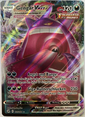 Pokemon Gengar VMAX | Deutsch 157/264 Fusionsangriff | Near Mint - Bild 1 von 2