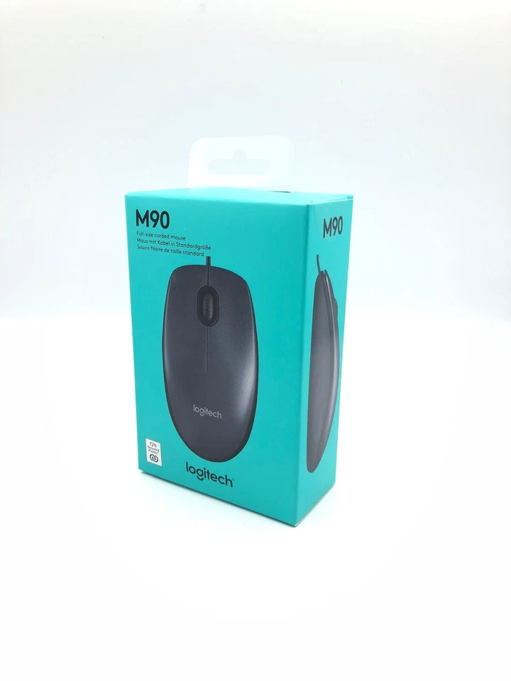 Logitech M90 Wired USB Optical Mouse For Pc Laptop Computer Scroll Wheel Mice UK - Image 1 of 4