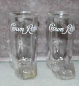 Crown Royal Clear Glass Boot Shaped Shot Glasses Set of 2 - Picture 1 of 5