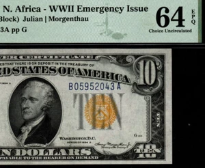 $10 1934A North Africa B-A block PMG 64 EPQ Fr 2309 WWII Emergency Issue (DJJ) - Picture 1 of 4