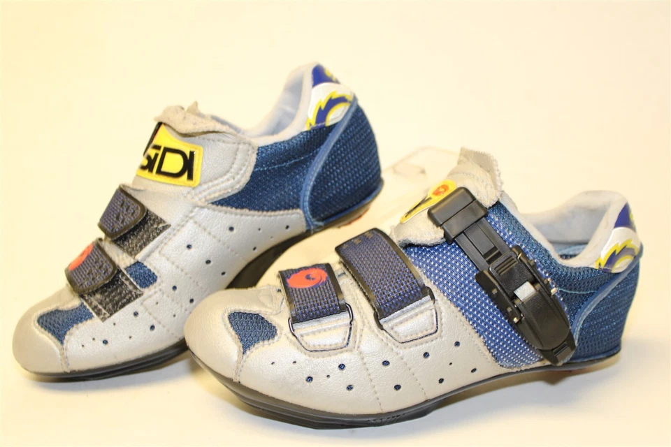 Женские кожаные текстильные дорожные велосипедные туфли SiDI размер 5,5 6 37 сделано в Италии с 3 болтами - Изображение 1 из 4