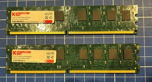 2GB DDR2 Komputerbay 2X1GB 800MHz PC2-6300 PC2-6400 (240 PIN) DIMM Desktop-RAM - Bild 1 von 2