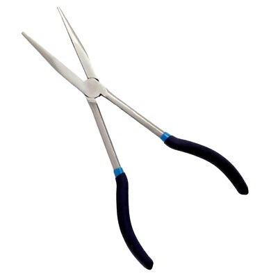 Long Nose Pliers 280mm 11" Straight Chrome Vanadium Soft Grip Non Slip Handles - Image 1 of 4