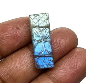 Natural AAA Multi Fire Labradorite Hand Carved Baguette Loose Gemstone 13 Cts - Picture 1 of 7