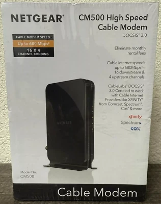 NETGEAR Cable Modem CM500 | Compatible With Xfinity Spectrum Cox  DOCSIS 3.0 New - Image 1 of 4